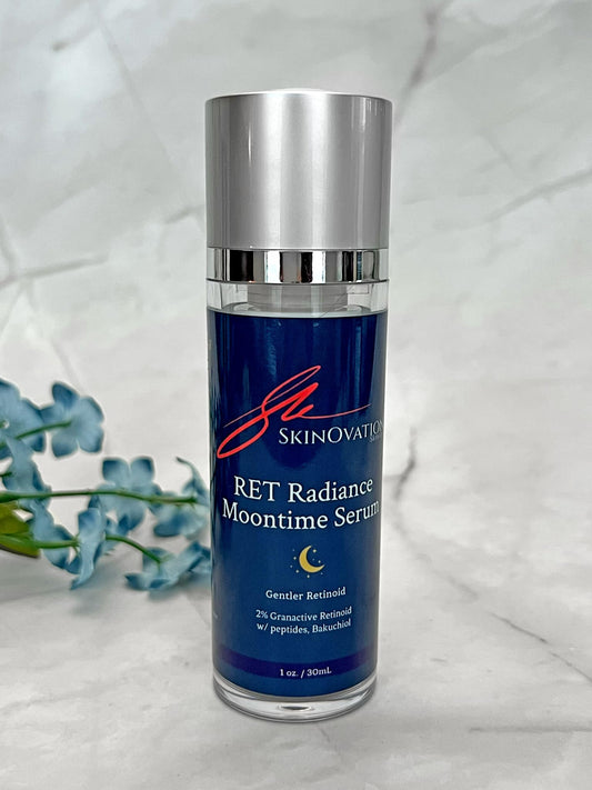 Skinovation RET Radiance Moontime Serum, 1 oz – Gentle Retinoid with 2% Hydroxypinacolone Retinoate, Matrixyl™ 3000 Peptides, Bakuchiol & Niacinamide – Anti-Aging, Fragrance-Free, Alcohol-Free